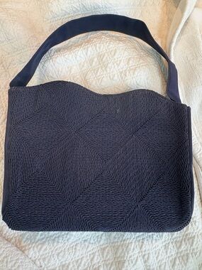 Vintage 1940s Navy Blue Corde Purse Shoulder Bag Gorgeous!